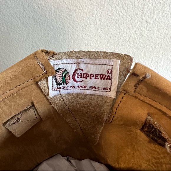 VTG Chippewa Brown Bomber Jacket Suede Engineer Boots Mens 11D Made USA 27911 - Picture 6 of 13